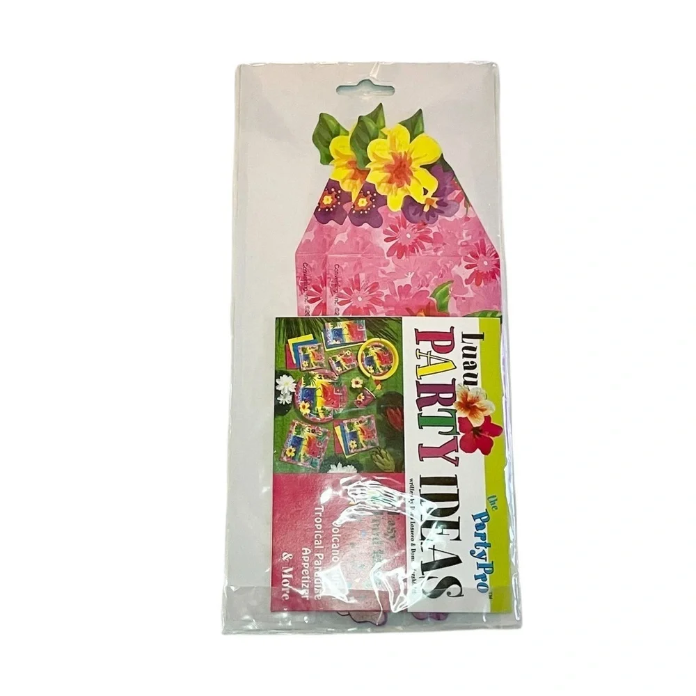 Floral Luau Cardboard Napkin Wraps 8-Piece Set
